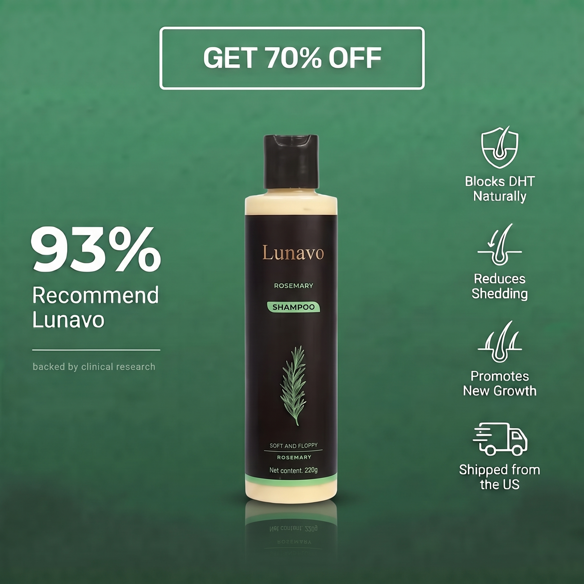 Lunavo Rosemary Hair Growth Shampoo