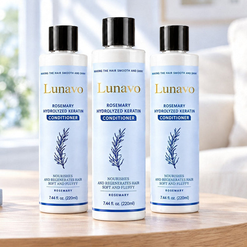 Three bottles of Lunavo conditioner